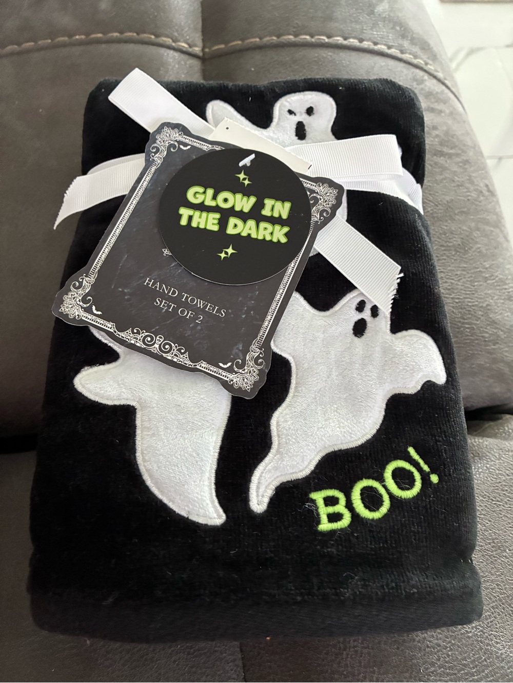 Glow-in-the-Dark Ghost Hand Towels by